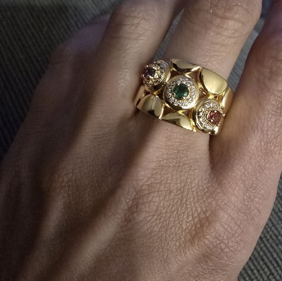 21kgp Dubai Jewelry Elegant Gold and Gemstone Bracelet and Ring Set - Picture 8 of 16